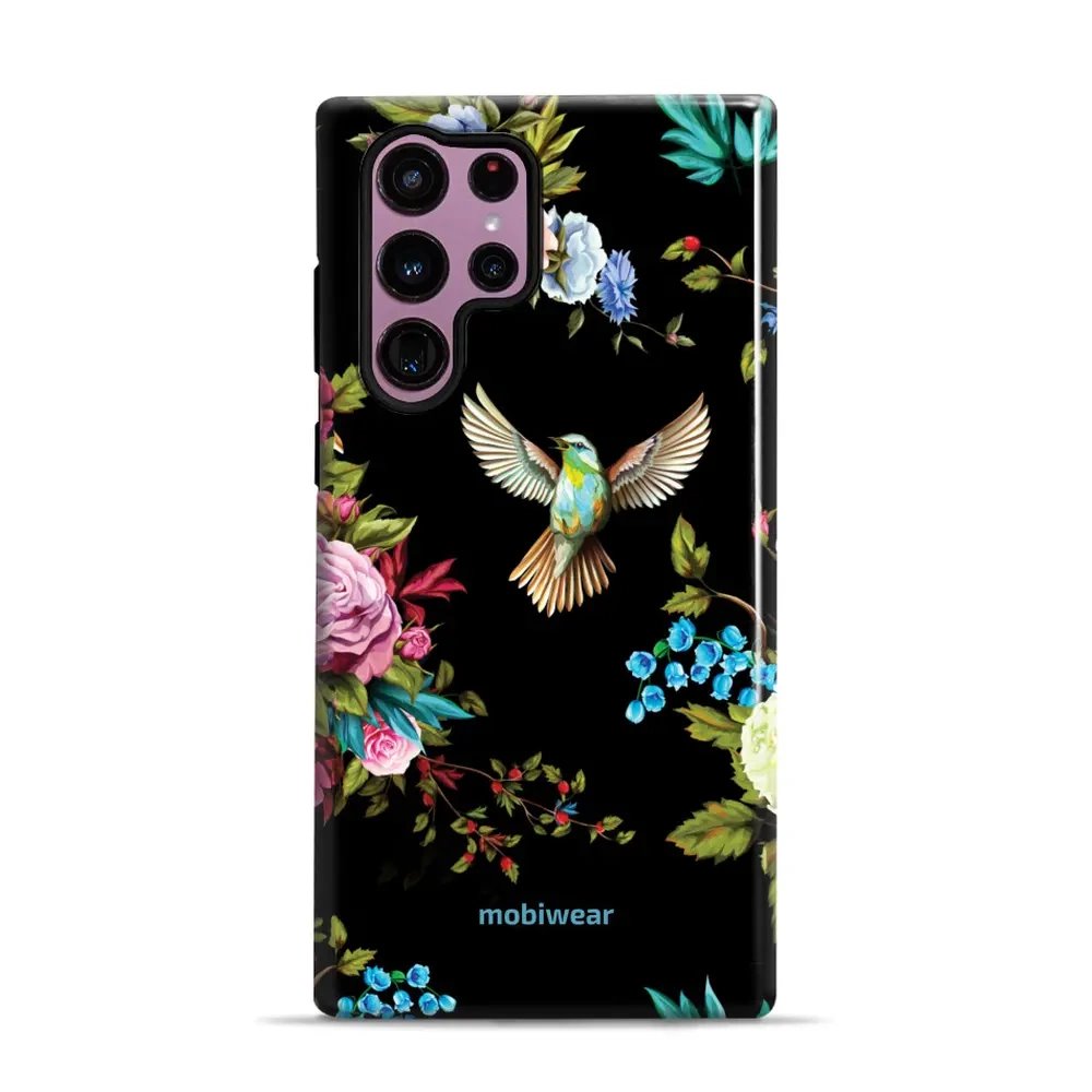 Odolný obal Mobiwear Elite Pro - Samsung Galaxy S22 Ultra - ED09E Ptáček a květy