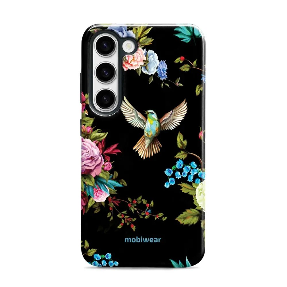 Odolný obal Mobiwear Elite Pro - Samsung Galaxy S23 - ED09E Ptáček a květy