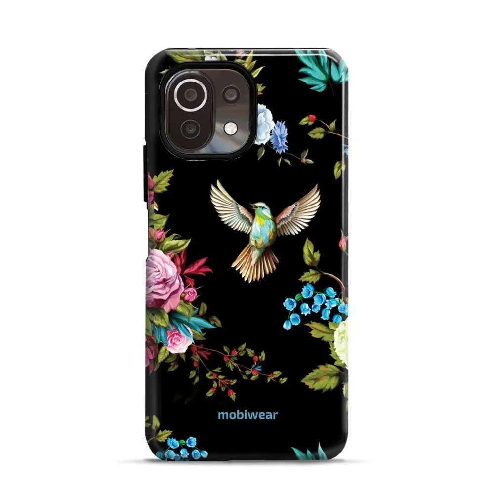 Odolný obal Mobiwear Elite Pro - Xiaomi 11 Lite 5G NE / Xiaomi Mi 11 Lite - ED09E Ptáček a květy