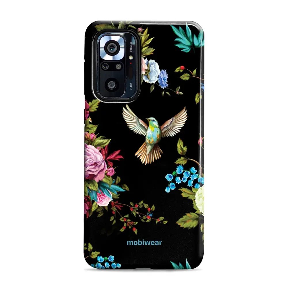 Odolný obal Mobiwear Elite Pro - Xiaomi Redmi Note 10 Pro - ED09E Ptáček a květy