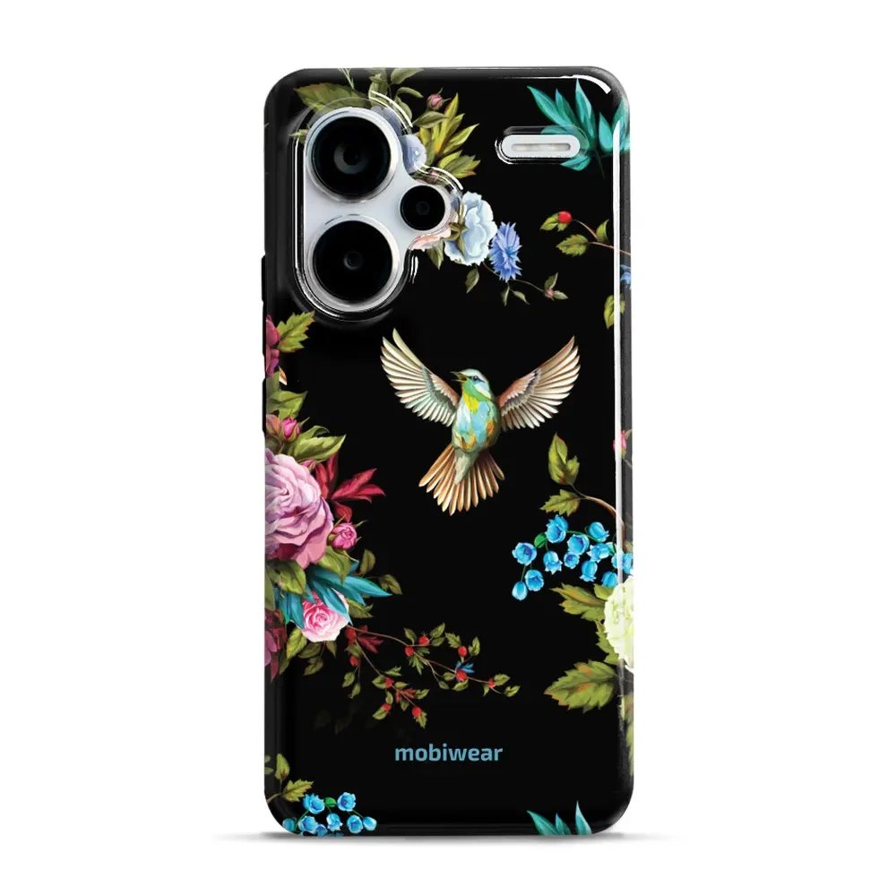 Odolný obal Mobiwear Elite Pro - Xiaomi Redmi Note 13 Pro Plus 5G - ED09E Ptáček a květy