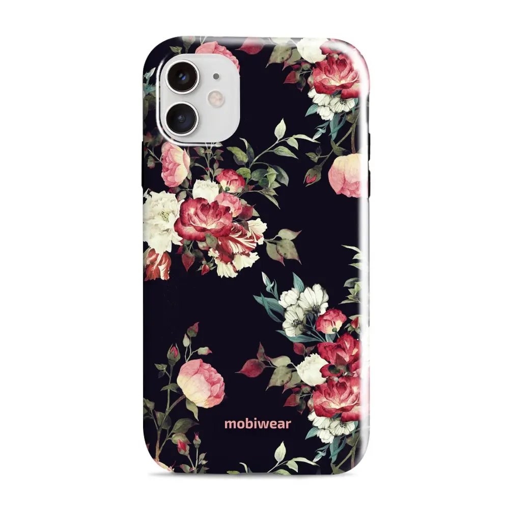 Odolný obal Mobiwear Elite Pro - Apple iPhone 11 - ED11E Růže na černé