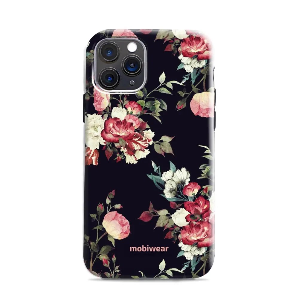 Odolný obal Mobiwear Elite Pro - Apple iPhone 11 Pro - ED11E Růže na černé