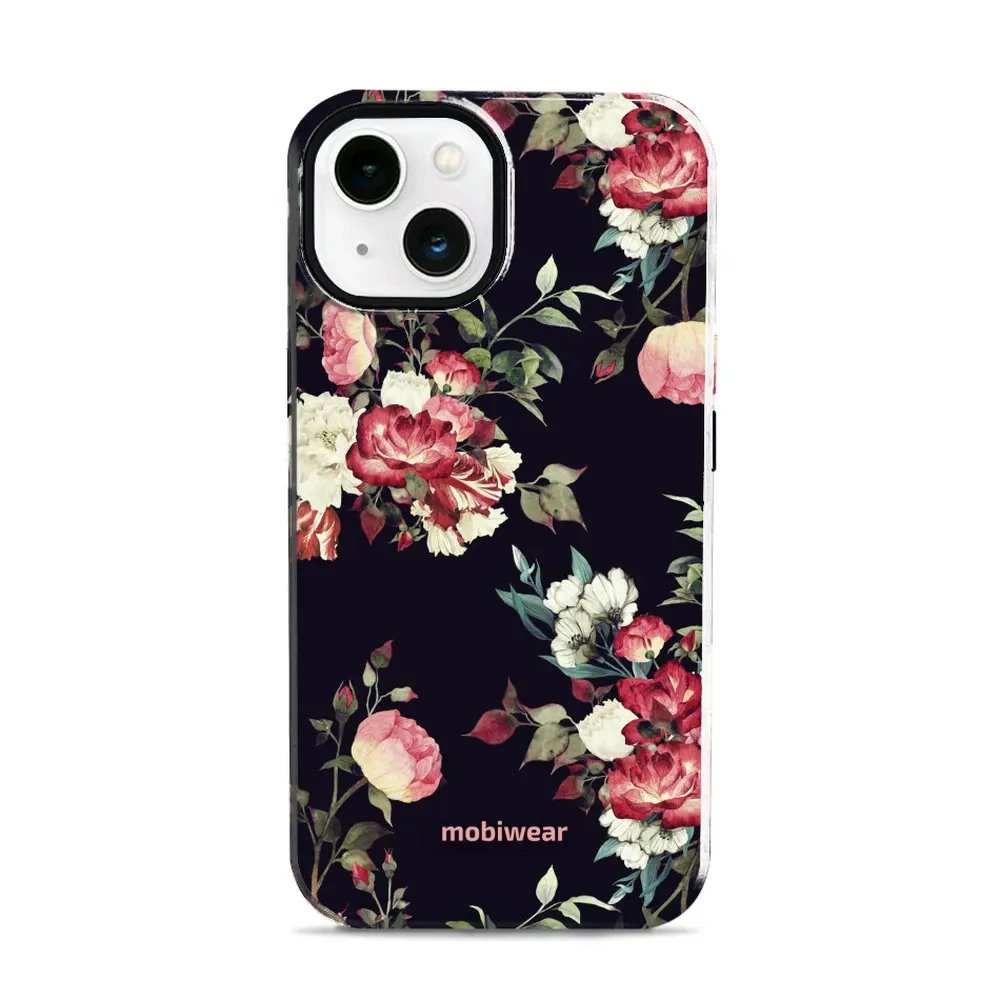 Odolný obal Mobiwear Elite Pro - Apple iPhone 13 - ED11E Růže na černé