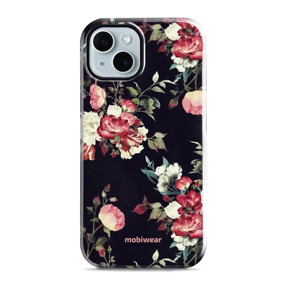 Odolný obal Mobiwear Elite Pro - Apple iPhone 14 - ED11E Růže na černé