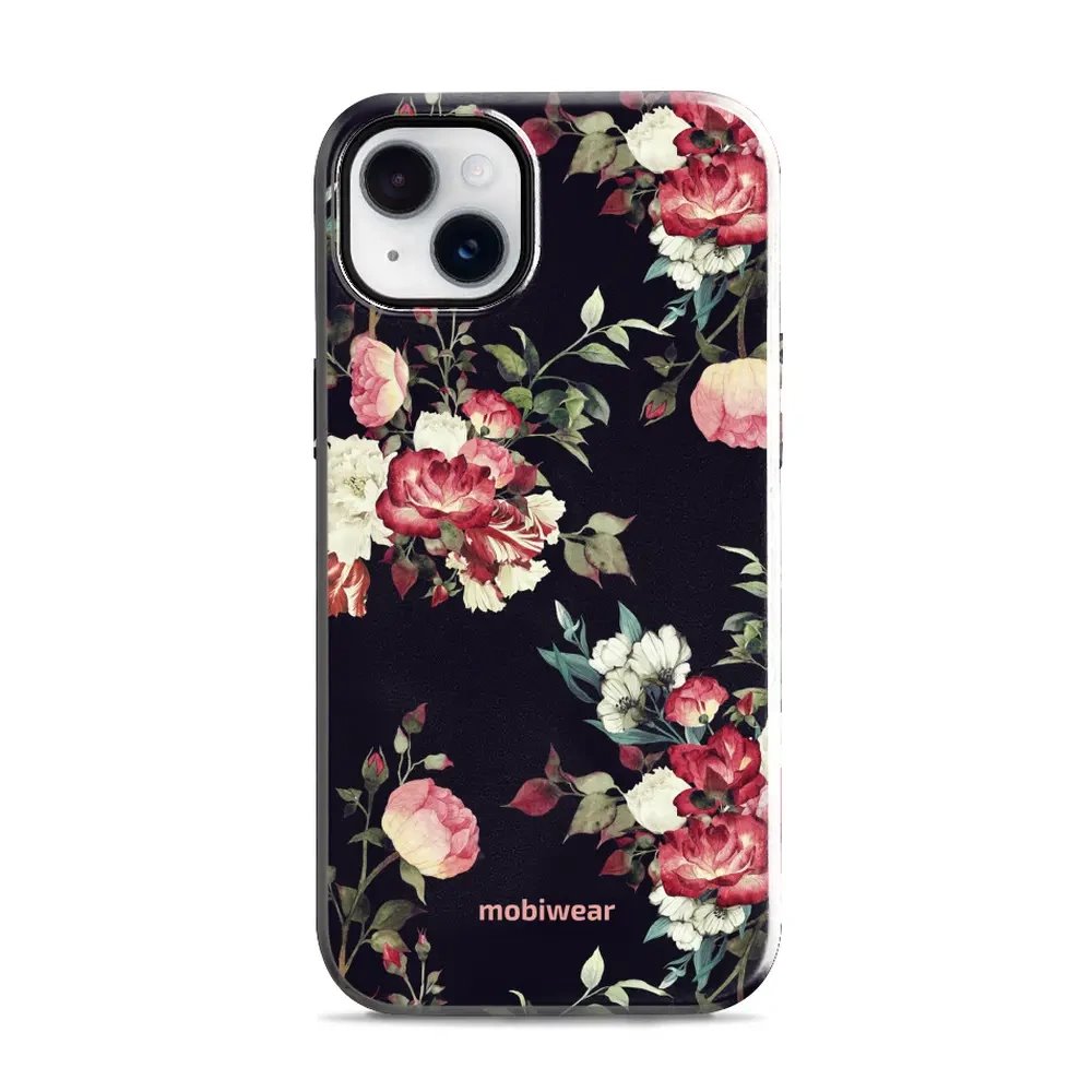 Odolný obal Mobiwear Elite Pro - Apple iPhone 14 Plus - ED11E Růže na černé
