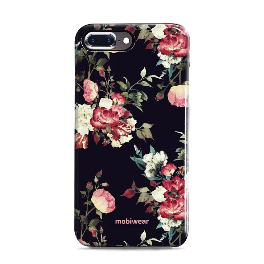 Odolný obal Mobiwear Elite Pro - Apple iPhone 7 Plus / 8 Plus - ED11E Růže na černé