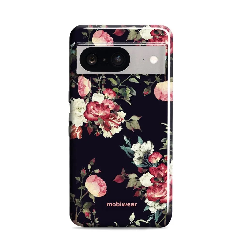 Odolný obal Mobiwear Elite Pro - Google Pixel 8 - ED11E Růže na černé
