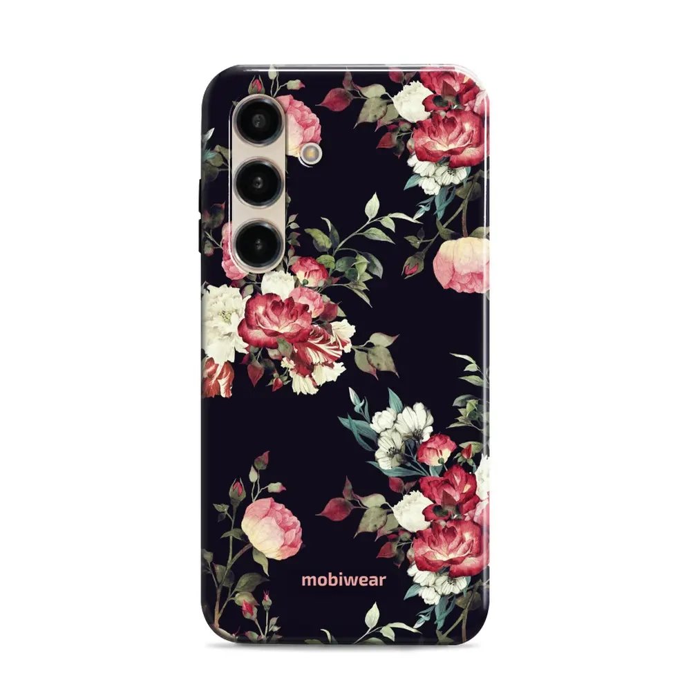 Odolný obal Mobiwear Elite Pro - Samsung Galaxy S24 - ED11E Růže na černé