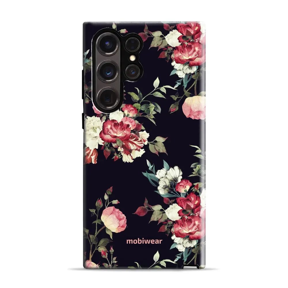 Odolný obal Mobiwear Elite Pro - Samsung Galaxy S23 Ultra - ED11E Růže na černé