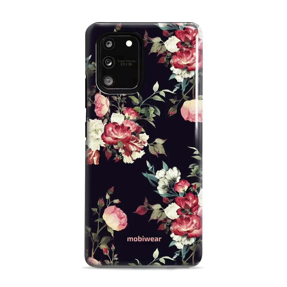 Odolný obal Mobiwear Elite Pro - Samsung Galaxy S10 Lite - ED11E Růže na černé