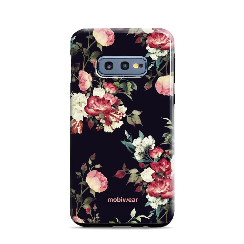 Odolný obal Mobiwear Elite Pro - Samsung Galaxy S10e - ED11E Růže na černé