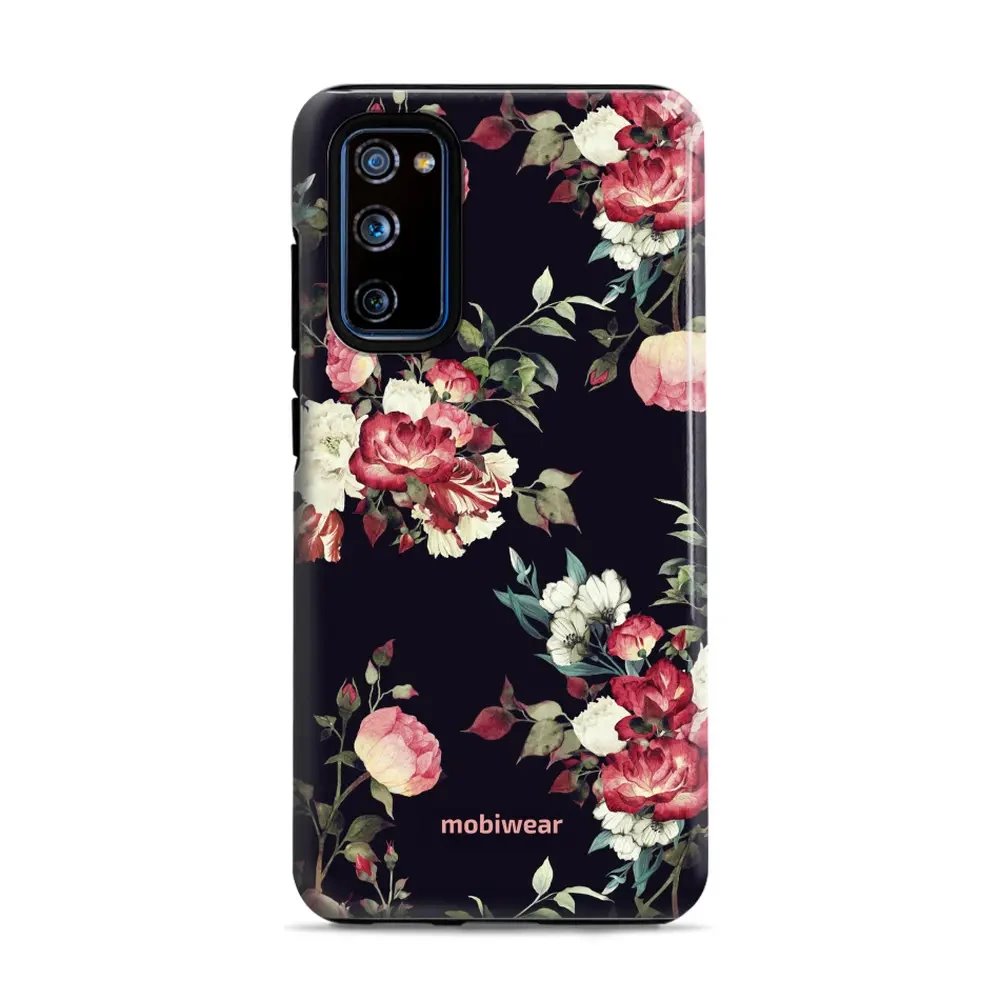 Odolný obal Mobiwear Elite Pro - Samsung Galaxy S20 FE - ED11E Růže na černé