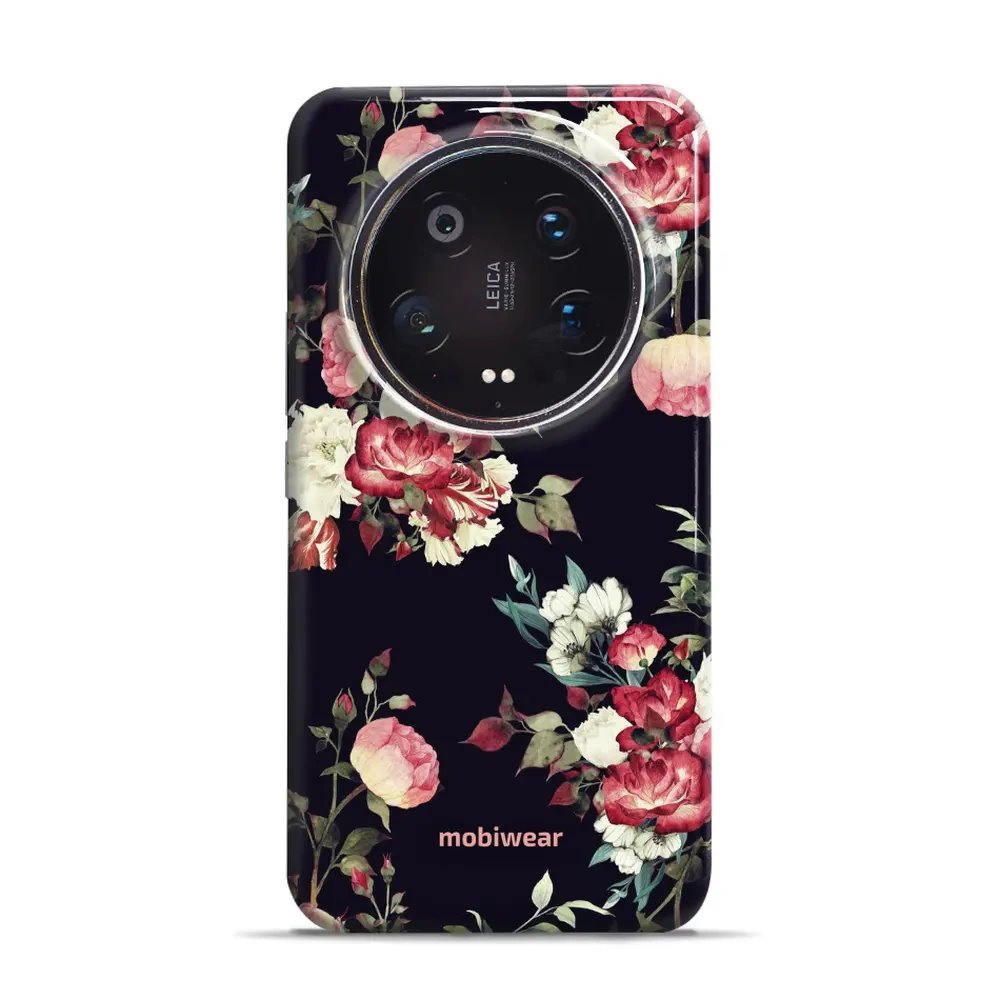 Odolný obal Mobiwear Elite Pro - Xiaomi 14 Ultra 5G - ED11E Růže na černé