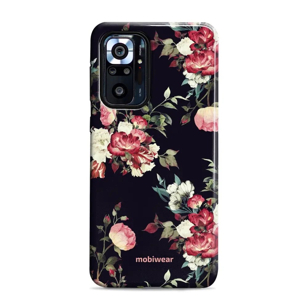 Odolný obal Mobiwear Elite Pro - Xiaomi Redmi Note 10 Pro - ED11E Růže na černé