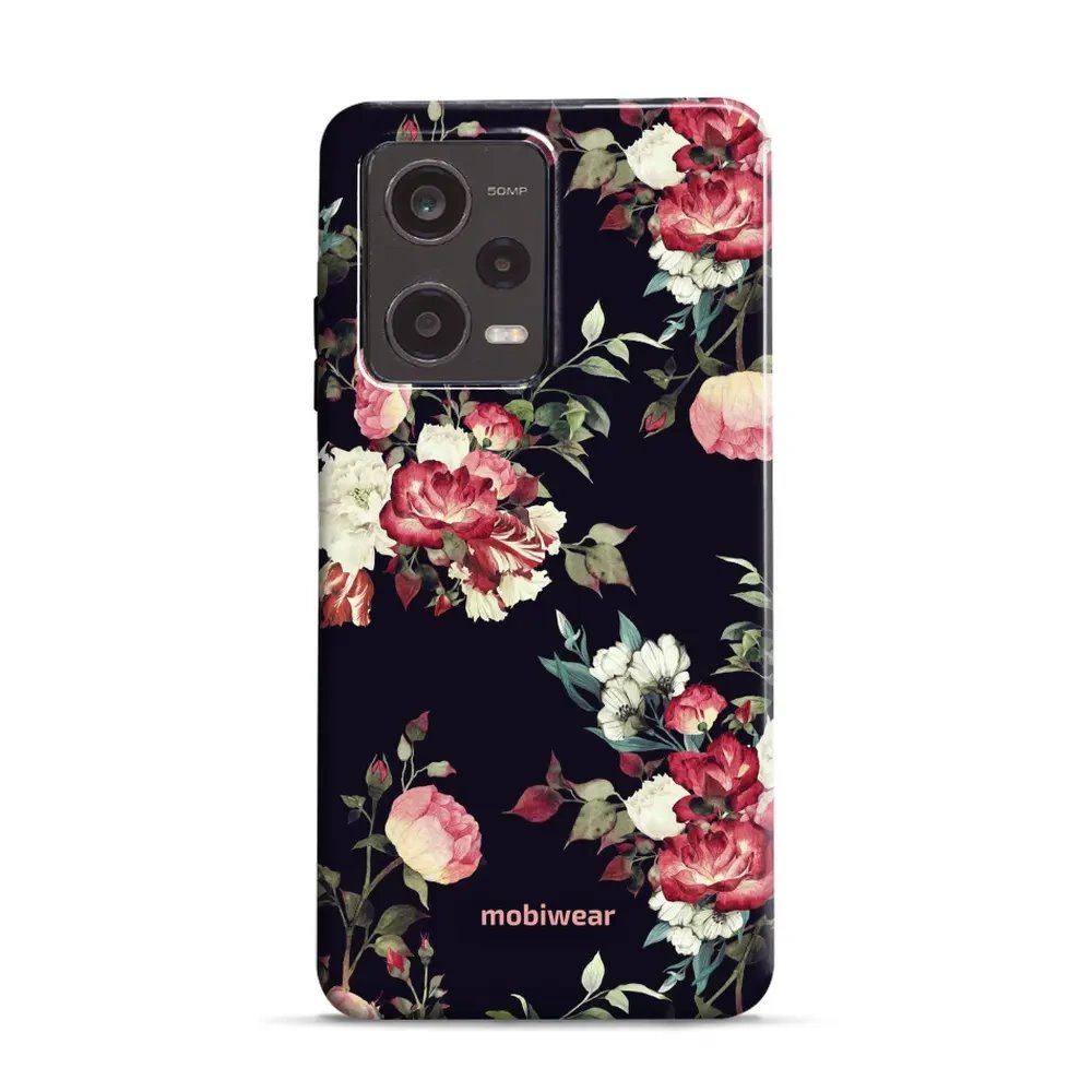 Odolný obal Mobiwear Elite Pro - Xiaomi Redmi Note 12 Pro 5G / Poco X5 Pro 5G - ED11E Růže na černé