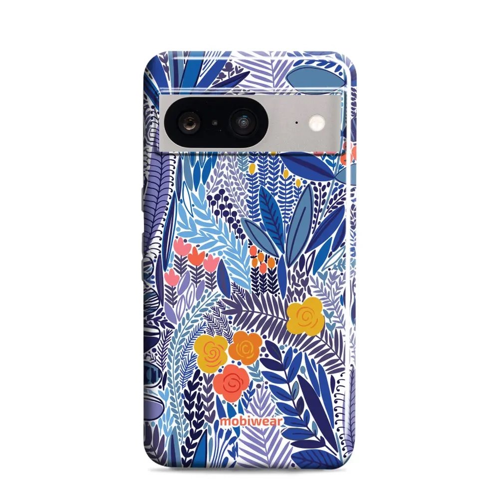 Odolný obal Mobiwear Elite Pro - Google Pixel 8 - EP03E Modrá květena