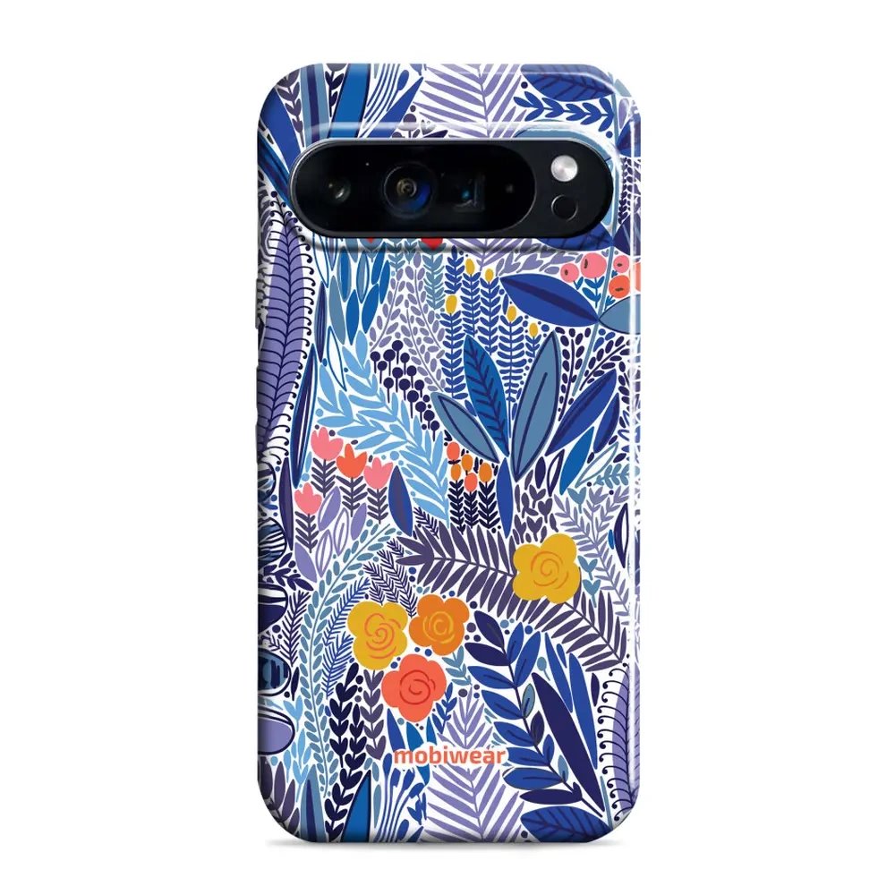 Odolný obal Mobiwear Elite Pro - Google Pixel 9 / 9 Pro - EP03E Modrá květena