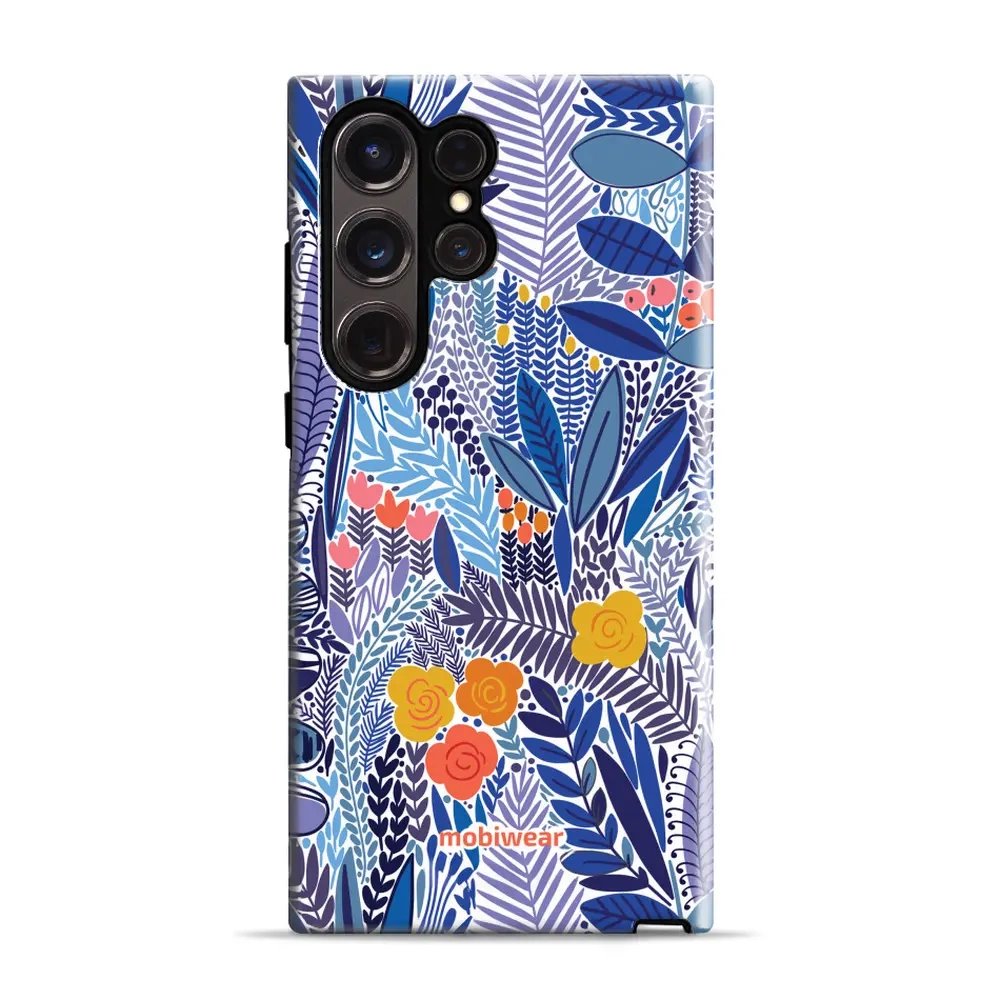 Odolný obal Mobiwear Elite Pro - Samsung Galaxy S23 Ultra - EP03E Modrá květena
