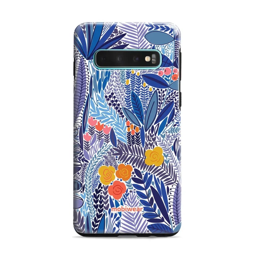 Odolný obal Mobiwear Elite Pro - Samsung Galaxy S10 Plus - EP03E Modrá květena