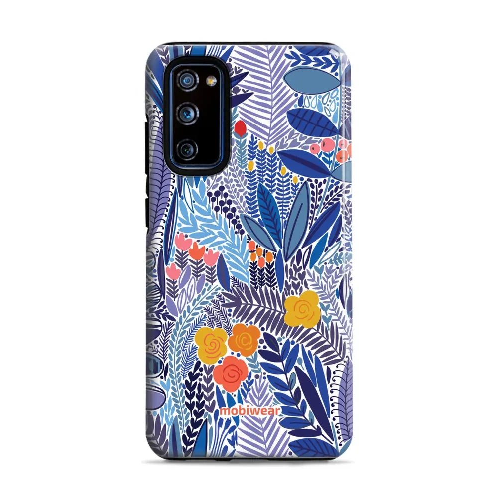 Odolný obal Mobiwear Elite Pro - Samsung Galaxy S20 FE - EP03E Modrá květena