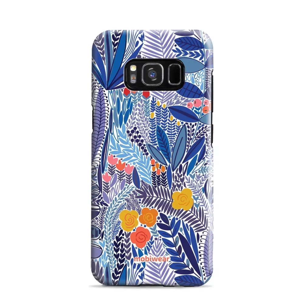 Odolný obal Mobiwear Elite Pro - Samsung Galaxy S8 - EP03E Modrá květena