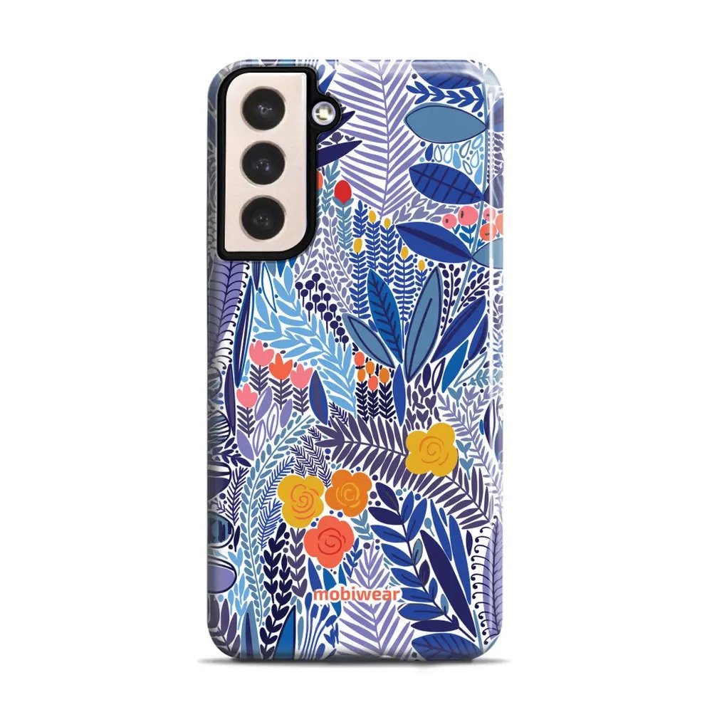 Odolný obal Mobiwear Elite Pro - Samsung Galaxy S21 Plus - EP03E Modrá květena