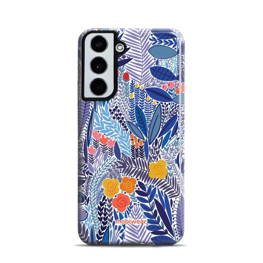 Odolný obal Mobiwear Elite Pro - Samsung Galaxy S22 - EP03E Modrá květena