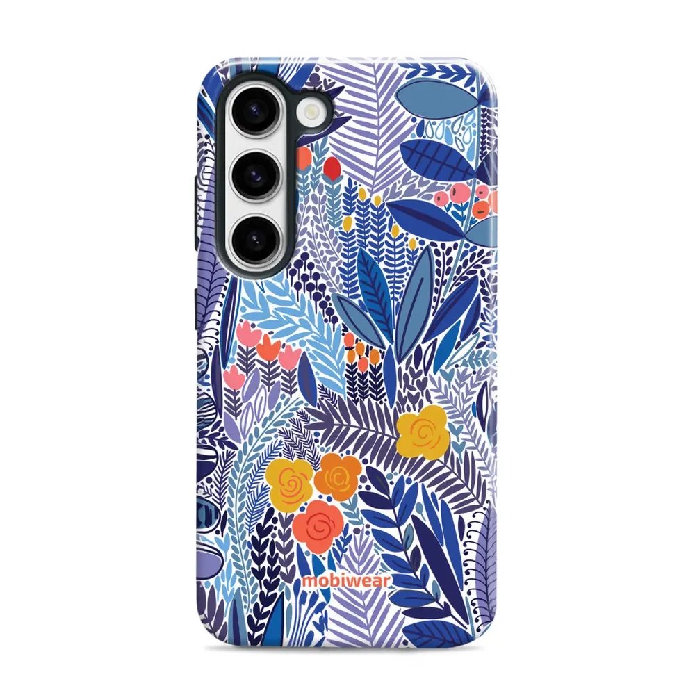 Odolný obal Mobiwear Elite Pro - Samsung Galaxy S23 - EP03E Modrá květena