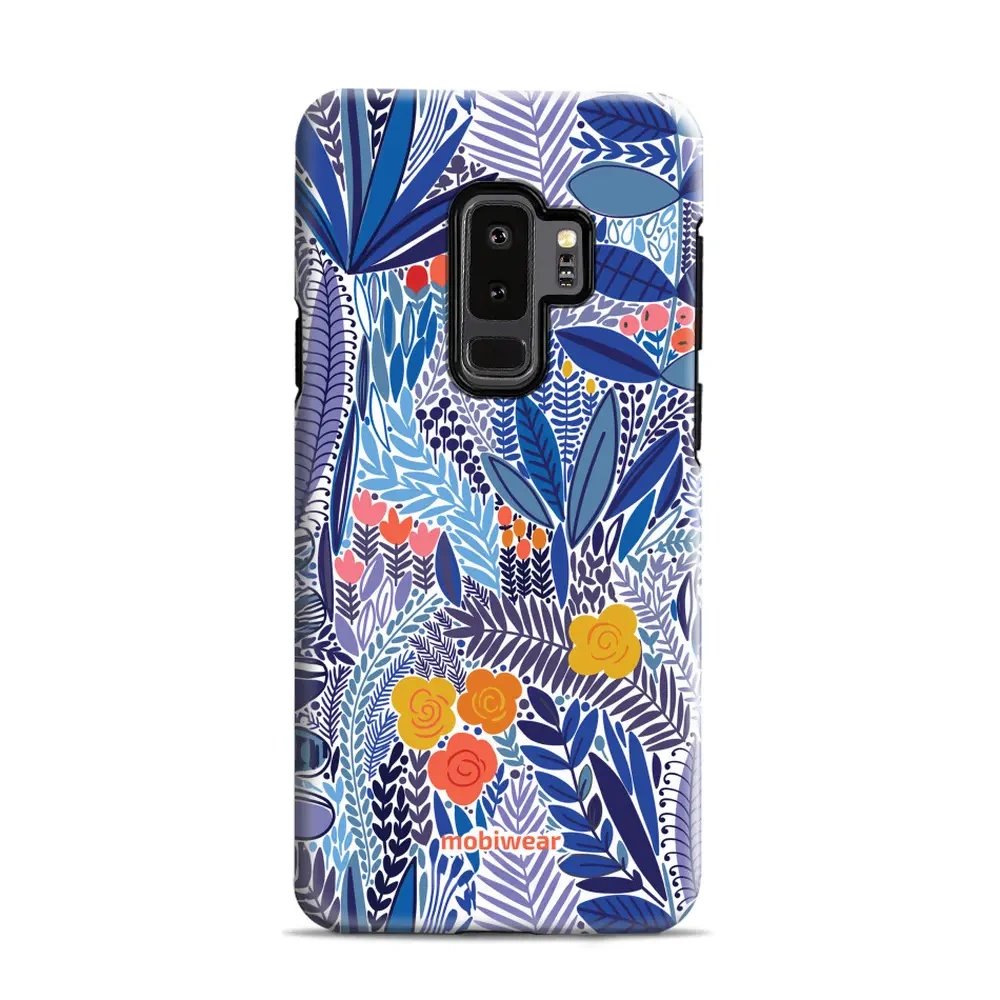 Odolný obal Mobiwear Elite Pro - Samsung Galaxy S9 Plus - EP03E Modrá květena