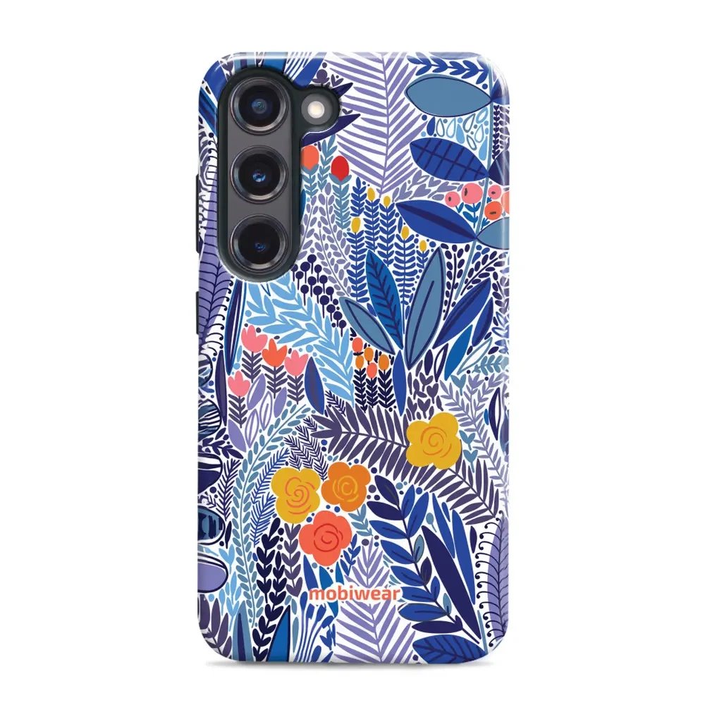 Odolný obal Mobiwear Elite Pro - Samsung Galaxy S23 Plus - EP03E Modrá květena