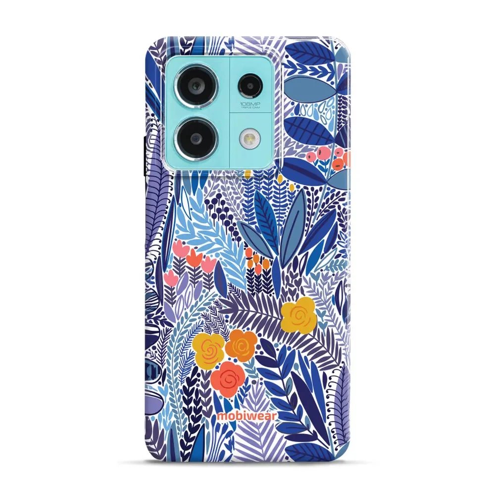 Odolný obal Mobiwear Elite Pro - Xiaomi Redmi Note 13 Pro 5G / Poco X6 5G - EP03E Modrá květena