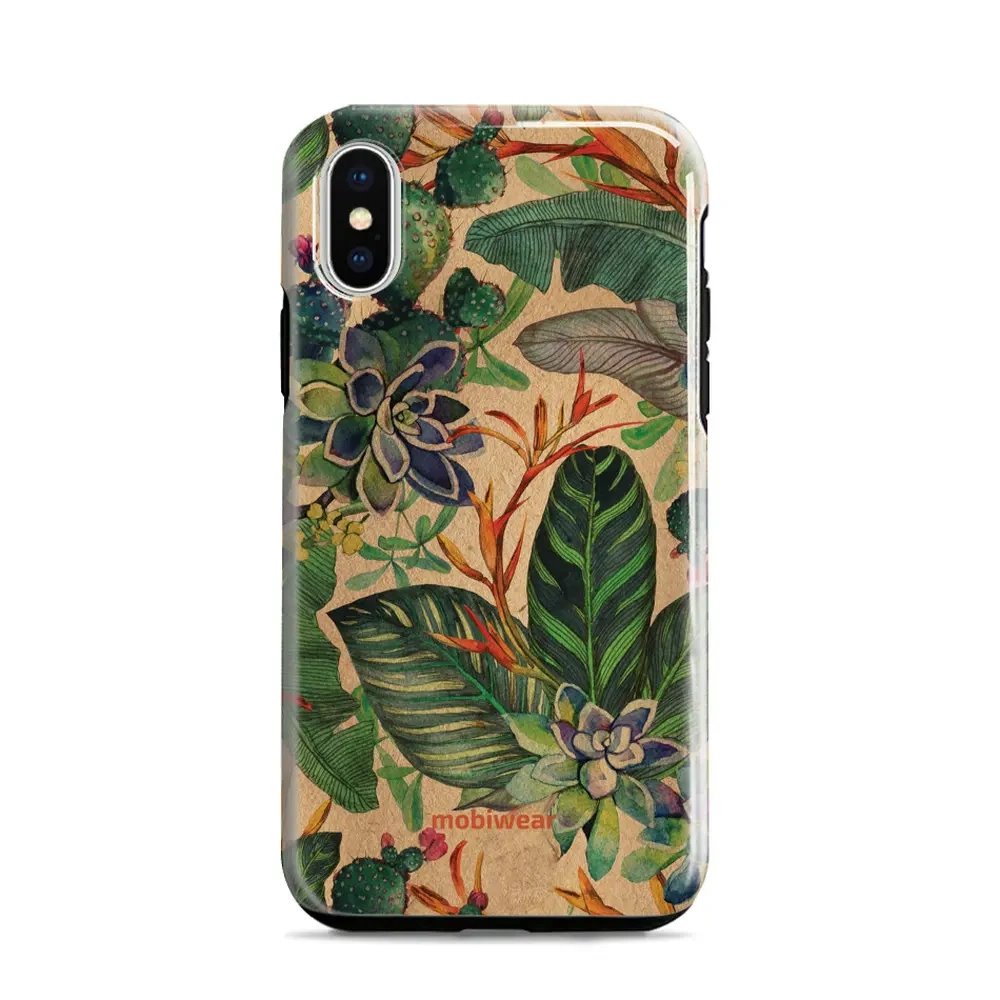 Odolný obal Mobiwear Elite Pro - Apple iPhone X / XS - EP05E Sukulenty