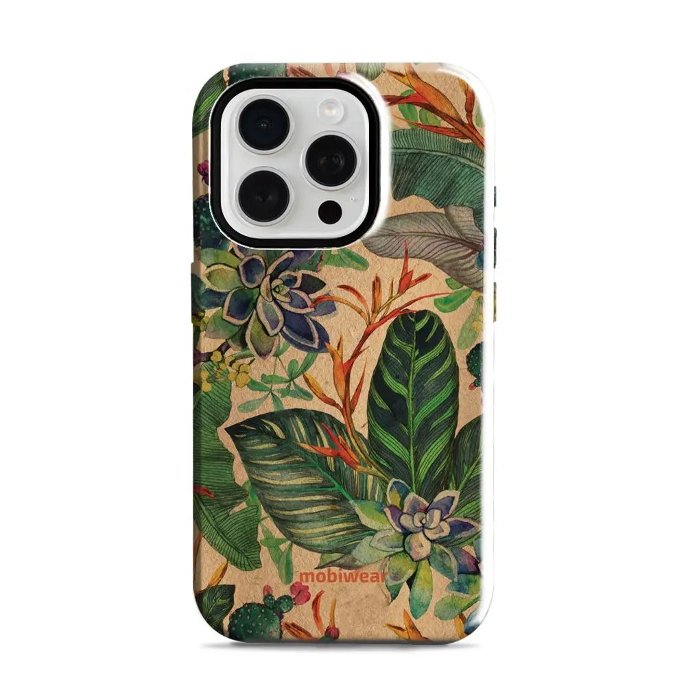 Odolný obal Mobiwear Elite Pro - Apple iPhone 15 Pro - EP05E Sukulenty