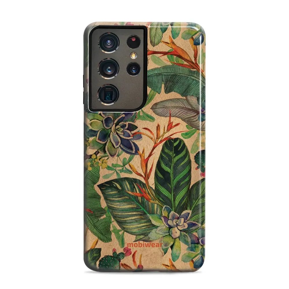 Odolný obal Mobiwear Elite Pro - Samsung Galaxy S21 Ultra - EP05E Sukulenty