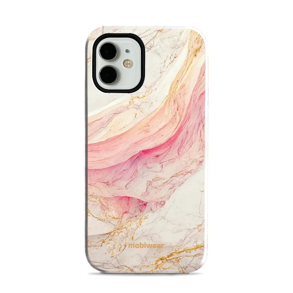 Odolný obal Mobiwear Elite Pro - Apple iPhone 12 Mini - EP32E Růžový a zlatavý mramor