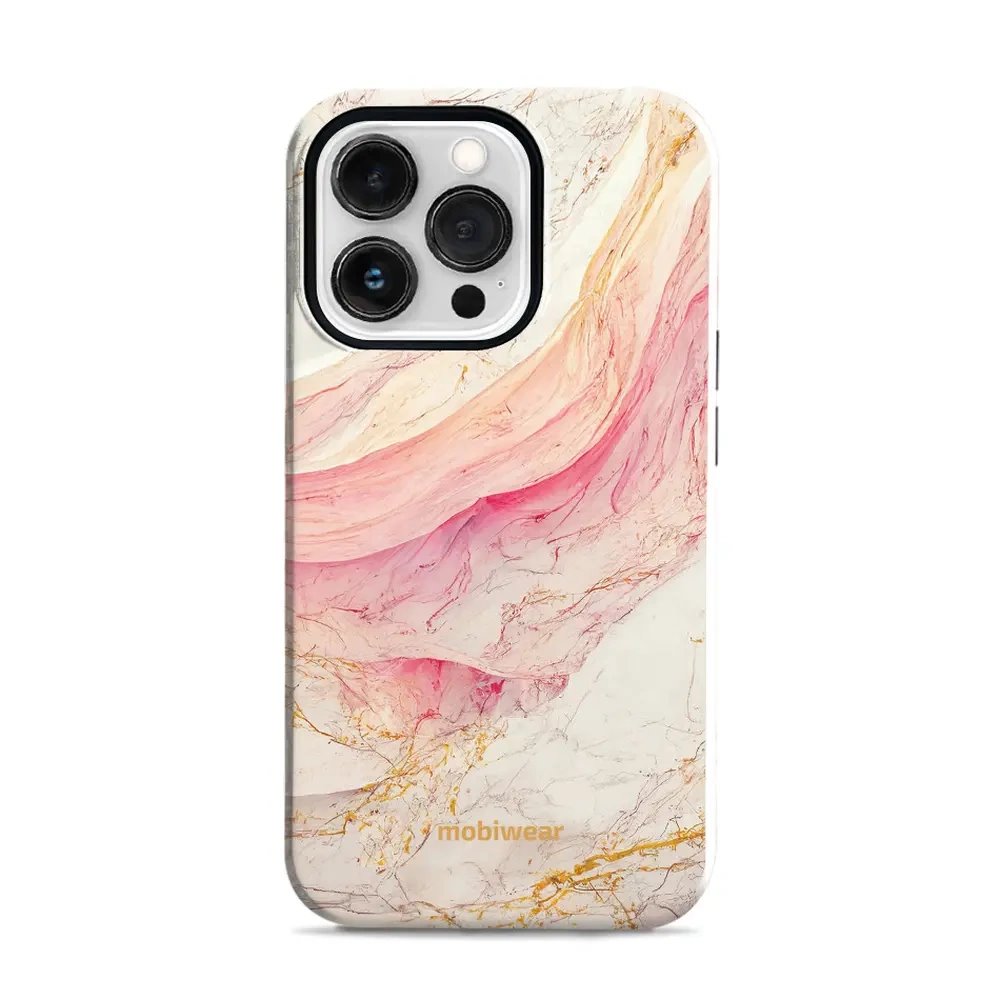 Odolný obal Mobiwear Elite Pro - Apple iPhone 13 Pro - EP32E Růžový a zlatavý mramor