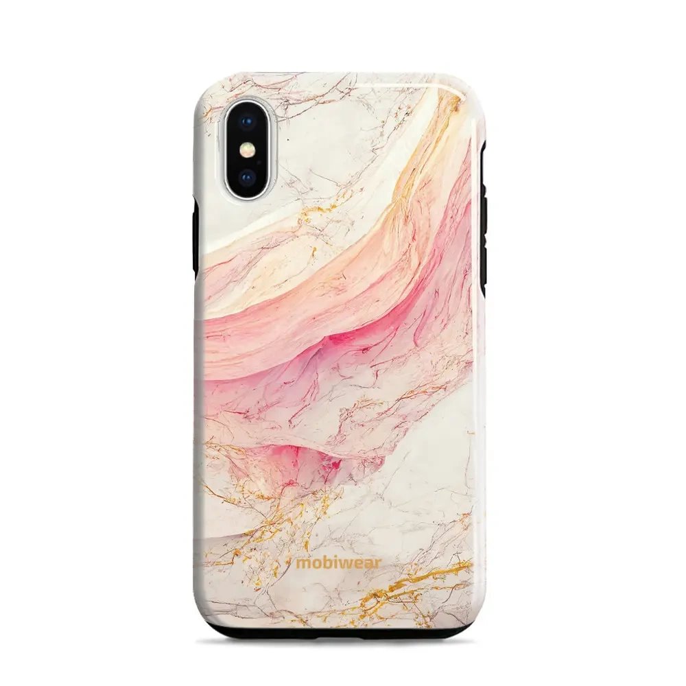 Odolný obal Mobiwear Elite Pro - Apple iPhone X / XS - EP32E Růžový a zlatavý mramor