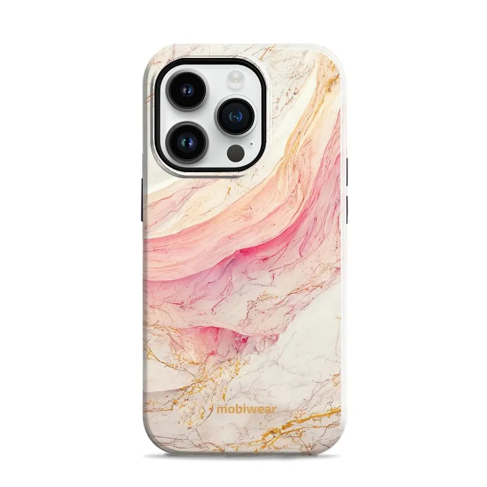 Odolný obal Mobiwear Elite Pro - Apple iPhone 14 Pro - EP32E Růžový a zlatavý mramor