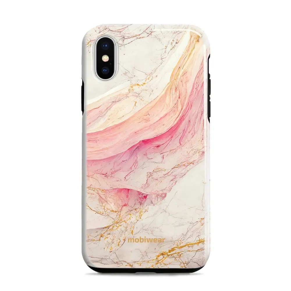 Odolný obal Mobiwear Elite Pro - Apple iPhone XR - EP32E Růžový a zlatavý mramor