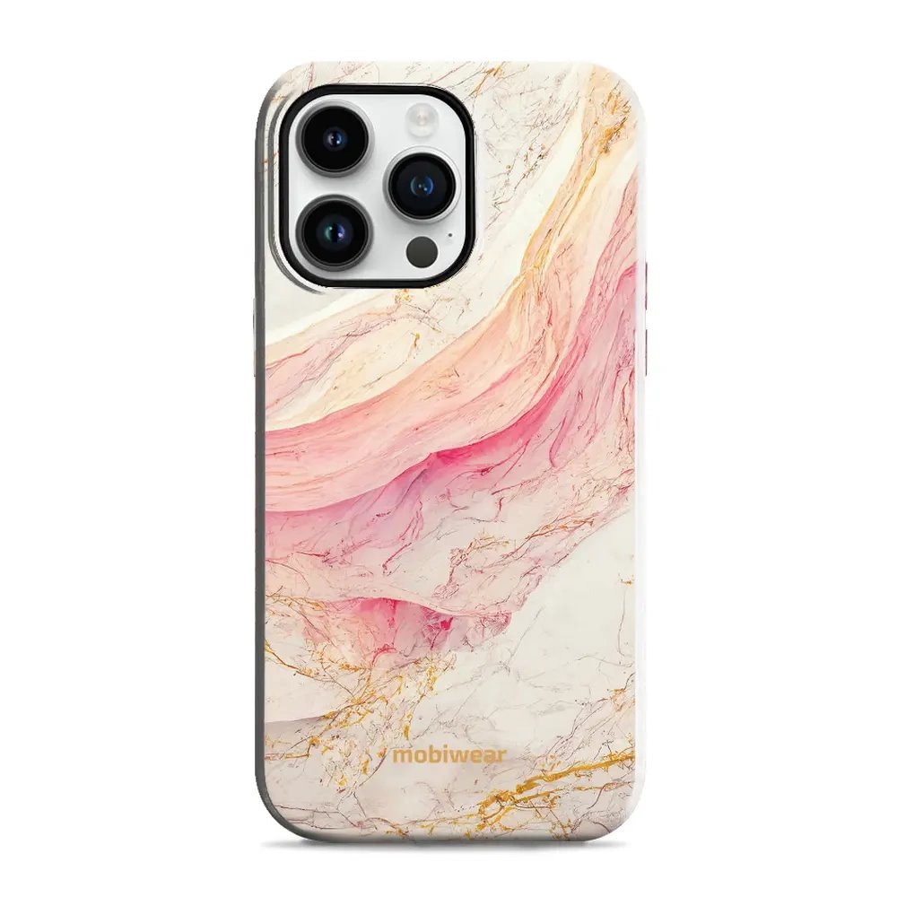 Odolný obal Mobiwear Elite Pro - Apple iPhone 14 Pro Max - EP32E Růžový a zlatavý mramor