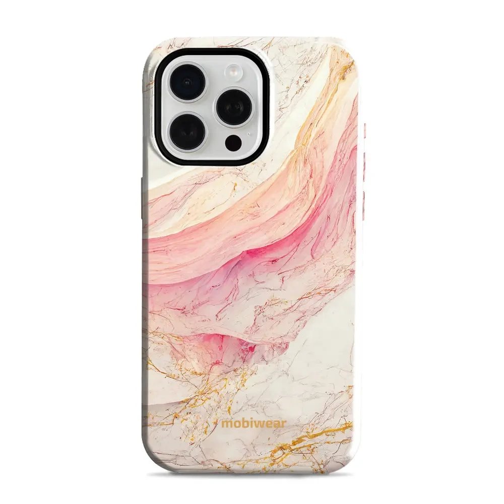 Odolný obal Mobiwear Elite Pro - Apple iPhone 15 Pro Max - EP32E Růžový a zlatavý mramor