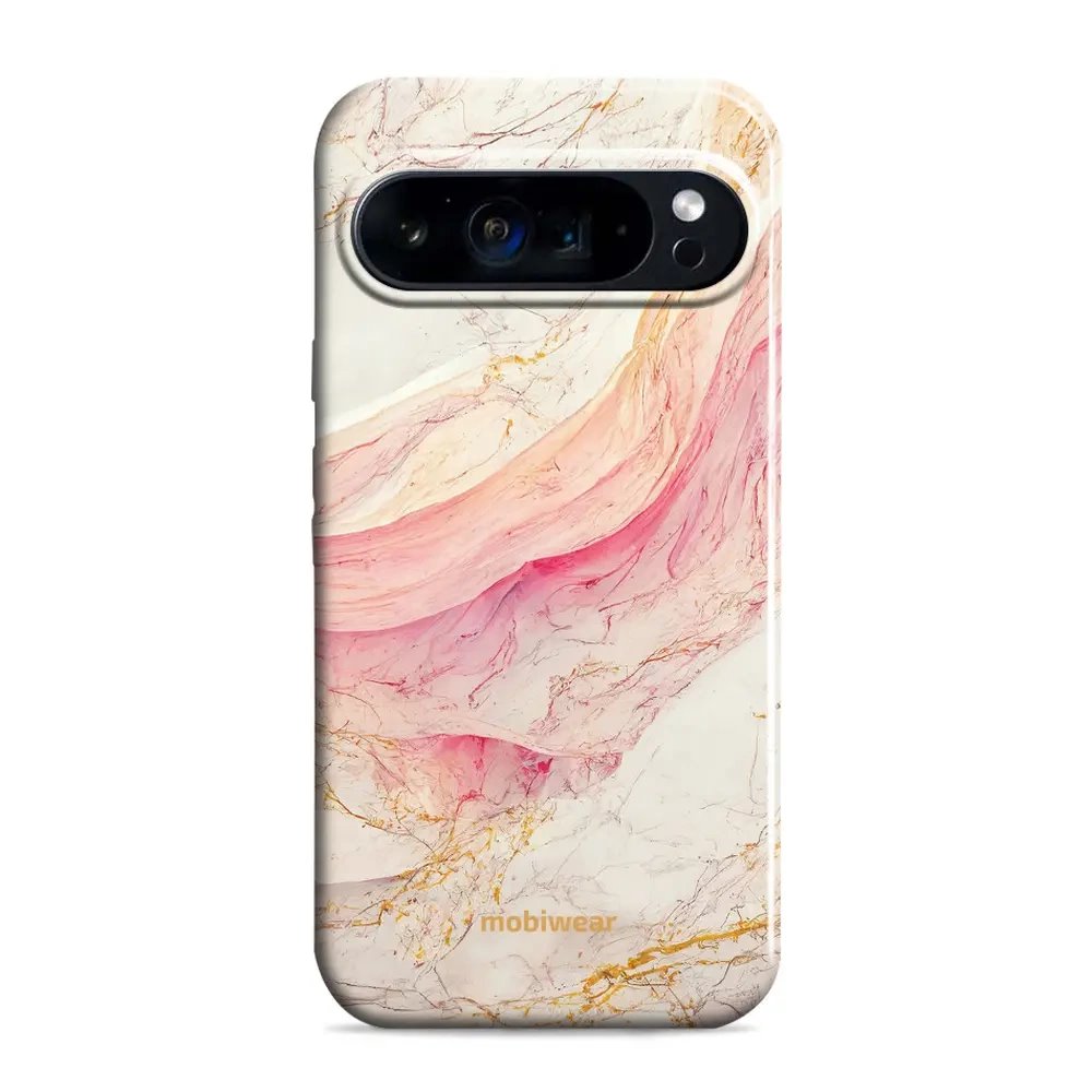 Odolný obal Mobiwear Elite Pro - Google Pixel 9 / 9 Pro - EP32E Růžový a zlatavý mramor