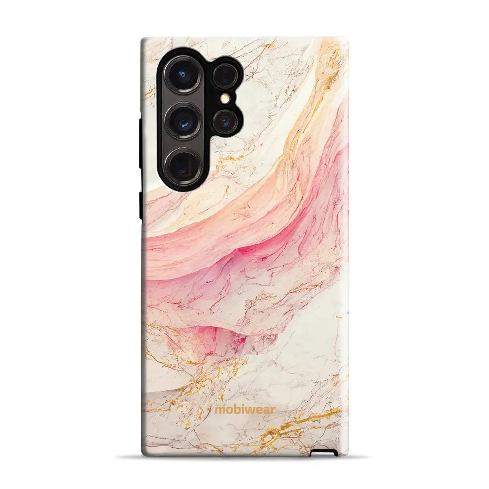 Odolný obal Mobiwear Elite Pro - Samsung Galaxy S23 Ultra - EP32E Růžový a zlatavý mramor