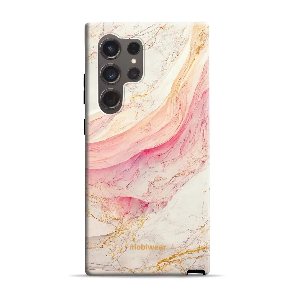 Odolný obal Mobiwear Elite Pro - Samsung Galaxy S24 Ultra - EP32E Růžový a zlatavý mramor