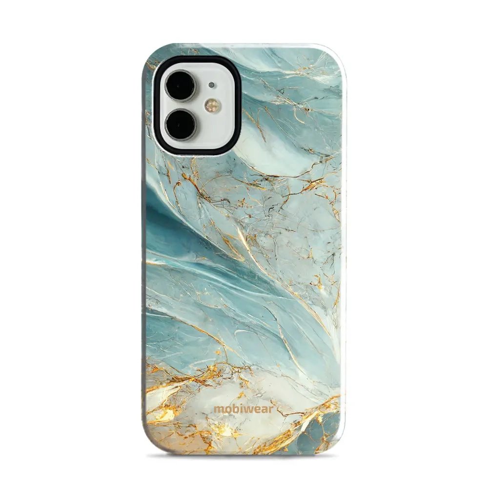 Odolný obal Mobiwear Elite Pro - Apple iPhone 12 Mini - EP34E Zelenkavý a zlatavý mramor