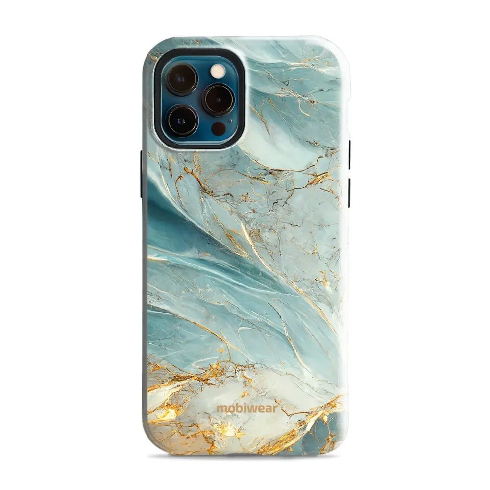 Odolný obal Mobiwear Elite Pro - Apple iPhone 12 / 12 Pro - EP34E Zelenkavý a zlatavý mramor
