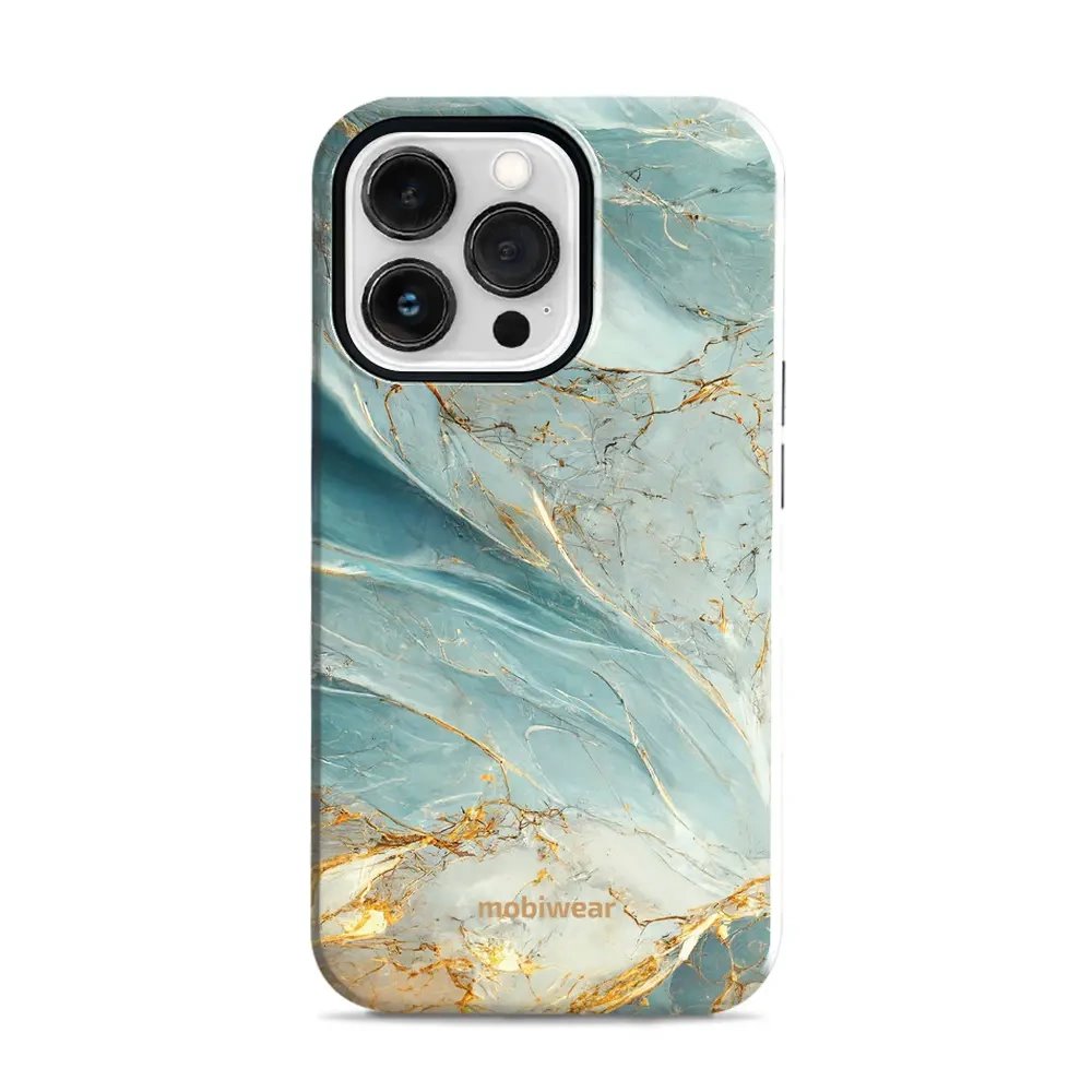 Odolný obal Mobiwear Elite Pro - Apple iPhone 13 Pro - EP34E Zelenkavý a zlatavý mramor