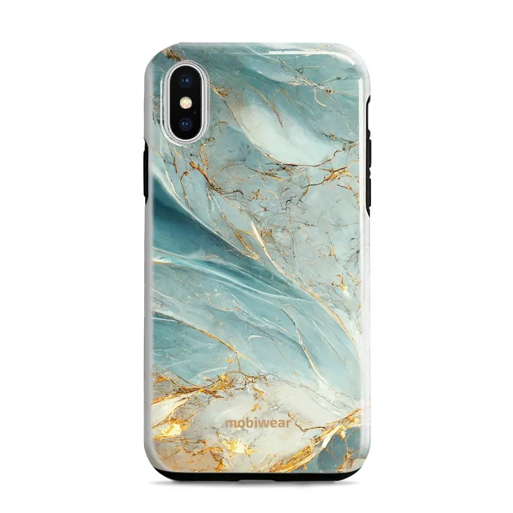 Odolný obal Mobiwear Elite Pro - Apple iPhone XR - EP34E Zelenkavý a zlatavý mramor
