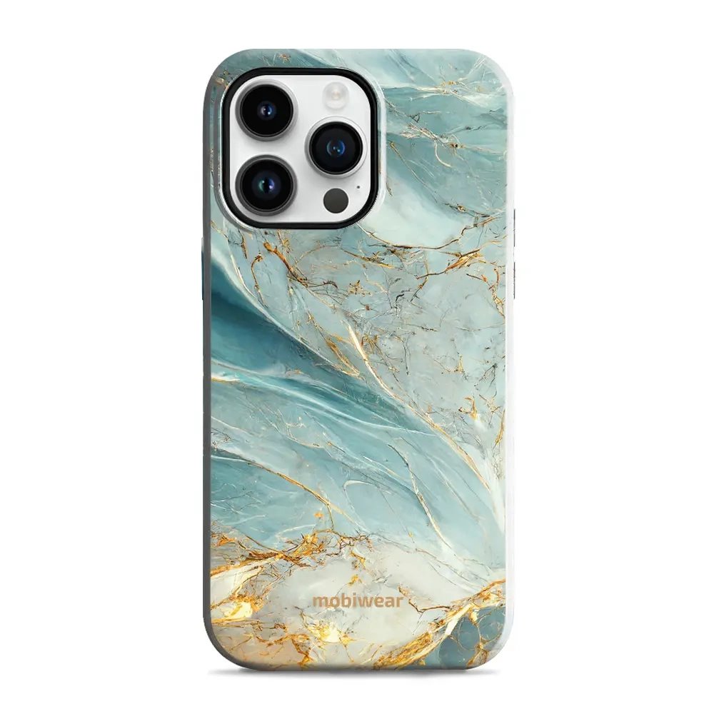 Odolný obal Mobiwear Elite Pro - Apple iPhone 14 Pro Max - EP34E Zelenkavý a zlatavý mramor